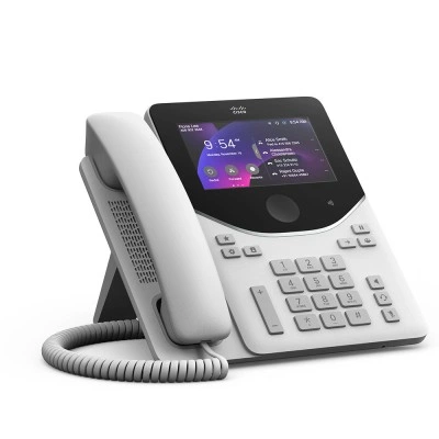 IP-телефон Cisco DP-9871-L-K9=, серия: Cisco Desk Phone 9800, 2 × 10/100/1000BASE-T, 5 дюймов, сенсорный цветной LCD с подсветкой IP-телефон Cisco DP-9871-L-K9=, серия: Cisco Desk Phone 9800, 2 × 10/100/1000BASE-T, 5 дюймов, сенсорный цветной LCD с подсветкой