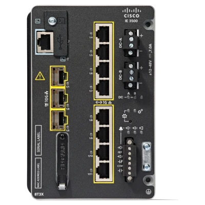 Промышленный коммутатор Cisco IE-3500-8T3X-A, серия: IE-3500-8T3X, Вертикально на DIN-рейку, оптические аплинки: 3 × 1/10G SFP+ Промышленный коммутатор Cisco IE-3500-8T3X-A, серия: IE-3500-8T3X, Вертикально на DIN-рейку, оптические аплинки: 3 × 1/10G SFP+