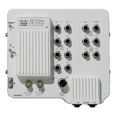 Промышленный коммутатор Cisco IE-3500H-12P2MU2XA, серия: Cisco IE3500 Heavy Duty, Cisco IOS XE, кодировка медных разъёмов: M12 X-coded,8 контактов Промышленный коммутатор Cisco IE-3500H-12P2MU2XA, серия: Cisco IE3500 Heavy Duty, Cisco IOS XE, кодировка медных разъёмов: M12 X-coded,8 контактов