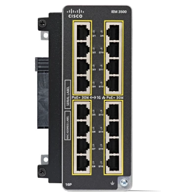 Модуль расширения Cisco IEM-3500-16P=, семейство: Cisco IEM-3500, типы и скорости: 16 × 10/100/1000 RJ45 PoE/PoE+, место установки: Боковой интерфейс IE3500/IE3505 Модуль расширения Cisco IEM-3500-16P=, семейство: Cisco IEM-3500, типы и скорости: 16 × 10/100/1000 RJ45 PoE/PoE+, место установки: Боковой интерфейс IE3500/IE3505
