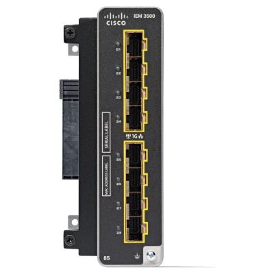 Модуль расширения Cisco IEM-3500-8S=, семейство: Cisco IEM-3500, типы и скорости: 8 × 100M/1G SFP, место установки: Боковой интерфейс IE3500/IE3505