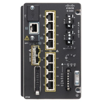 Промышленный коммутатор Cisco IE-3300-8T2X-E, серия: Cisco Catalyst IE3300 Rugged, Вертикально на DIN-рейку в подходящем шкафу, downlink: 8 × 10/100/1000 RJ45 Промышленный коммутатор Cisco IE-3300-8T2X-E, серия: Cisco Catalyst IE3300 Rugged, Вертикально на DIN-рейку в подходящем шкафу, downlink: 8 × 10/100/1000 RJ45