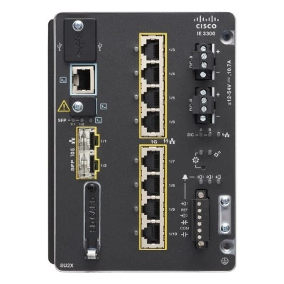 Промышленный коммутатор Cisco IE-3300-8U2X-E, серия: Cisco Catalyst IE3300 Rugged, Вертикально на DIN-рейку в подходящем шкафу, downlink: 8 × 10/100/1000 RJ45 Промышленный коммутатор Cisco IE-3300-8U2X-E, серия: Cisco Catalyst IE3300 Rugged, Вертикально на DIN-рейку в подходящем шкафу, downlink: 8 × 10/100/1000 RJ45