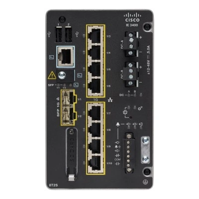 Промышленный коммутатор Cisco IE-3400-8T2S-E, серия: Cisco Catalyst IE3400 Rugged, Вертикально на DIN-рейку в подходящем шкафу, downlink: 8 × 10/100/1000 RJ45 Промышленный коммутатор Cisco IE-3400-8T2S-E, серия: Cisco Catalyst IE3400 Rugged, Вертикально на DIN-рейку в подходящем шкафу, downlink: 8 × 10/100/1000 RJ45