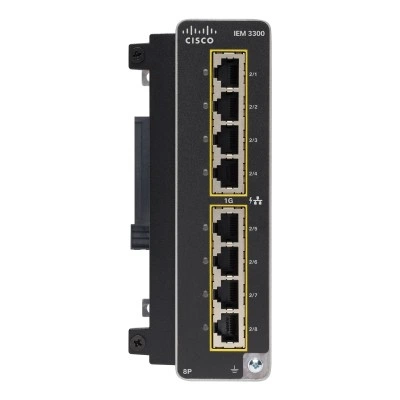 Модуль расширения Cisco IEM-3300-8P=, серия: Cisco IEM-3300, тип: Боковой модуль расширения, spare, интерфейсы: 8×GE RJ45