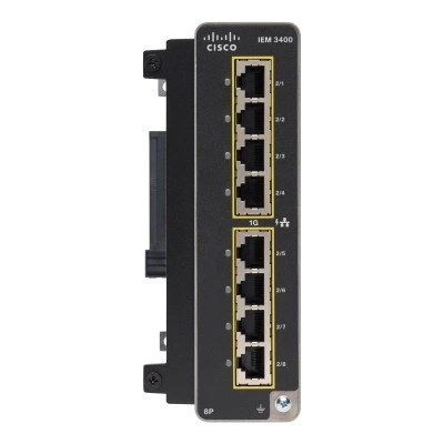 Модуль расширения Cisco IEM-3400-8P=, серия: Cisco IEM-3400, тип: Боковой модуль расширения, spare, совместимые базы: PoE-база IE-3400-8P2S
