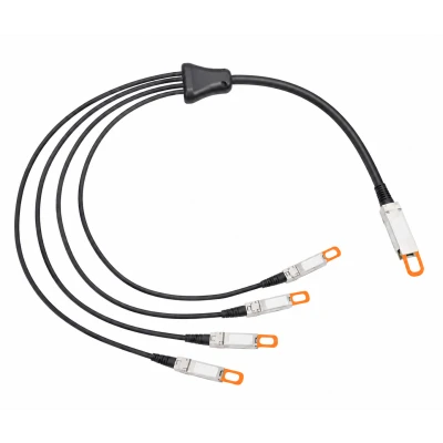 Кабель разветвления Cisco QSFP-4SFP10G-CU4M, материал передающего тракта: Медная сборка DAC, активность кабельного исполнения: Пассивное, цвет язычков извлечения: Оранжевый