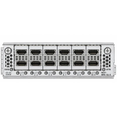 Портовый адаптер Cisco NC57-MPA-12L-S=, модель: NC57-MPA-12L-S, исполнение: Запасной модуль Perpetual, физические гнёзда: 12 × SFP56