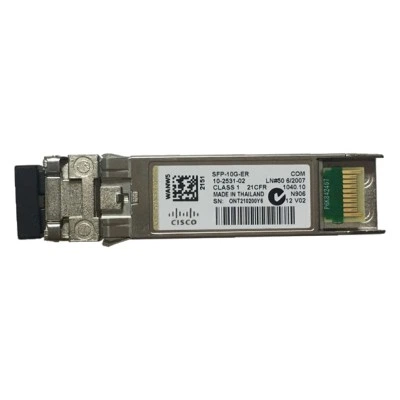 Оптический трансивер Cisco SFP-10G-ER=, SFP+, скорость передачи данных: 10 Гбит/с, стандарт оптического интерфейса: 10GBASE-ER