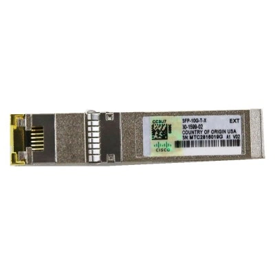 Медный трансивер Cisco SFP-10G-T-X=, SFP+, тип сетевого разъёма: RJ45, среда передачи: Медная витая пара Медный трансивер Cisco SFP-10G-T-X=, SFP+, тип сетевого разъёма: RJ45, среда передачи: Медная витая пара
